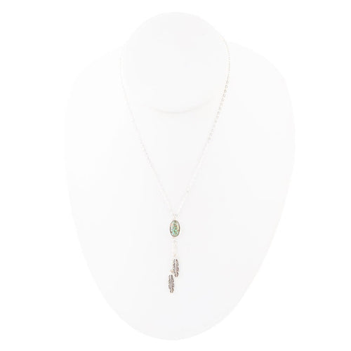 Feather Turquoise and Sterling Silver Necklace - Barse Jewelry