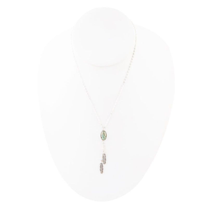Feather Turquoise and Sterling Silver Necklace - Barse Jewelry