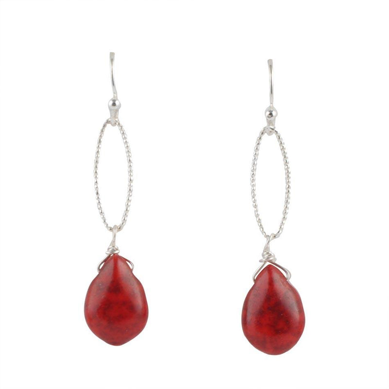 Firecracker Earring-Red Howlite - Barse Jewelry