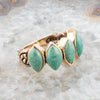 Five Stone Green Turquoise and Golden Bronze Ring - Barse Jewelry