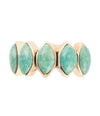 Five Stone Green Turquoise and Golden Bronze Ring - Barse Jewelry