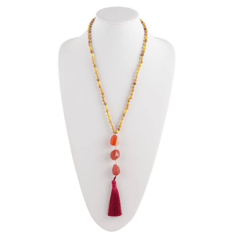 Flame Tassel Necklace - Barse Jewelry