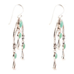 Floral Chandelier Turquoise and Sterling Silver Earrings - Barse Jewelry