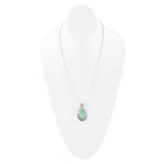 Floral Green Turquoise and Sterling Silver Pendant Necklace - Barse Jewelry