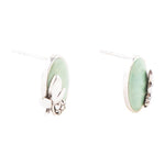 Floral Green Turquoise and Sterling Silver Stud Earrings - Barse Jewelry