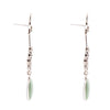 Floral Linear Drop Green Turquoise and Sterling Silver Earrings - Barse Jewelry