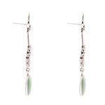 Floral Linear Drop Green Turquoise and Sterling Silver Earrings - Barse Jewelry