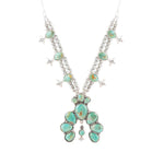 Floral Statement Turquoise and Sterling Silver Necklace - Barse Jewelry