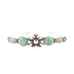 Floral Turquoise and Sterling Silver Cuff Bracelet - Barse Jewelry