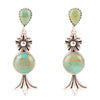 Floral Turquoise and Sterling Silver Drop Earrings - Barse Jewelry