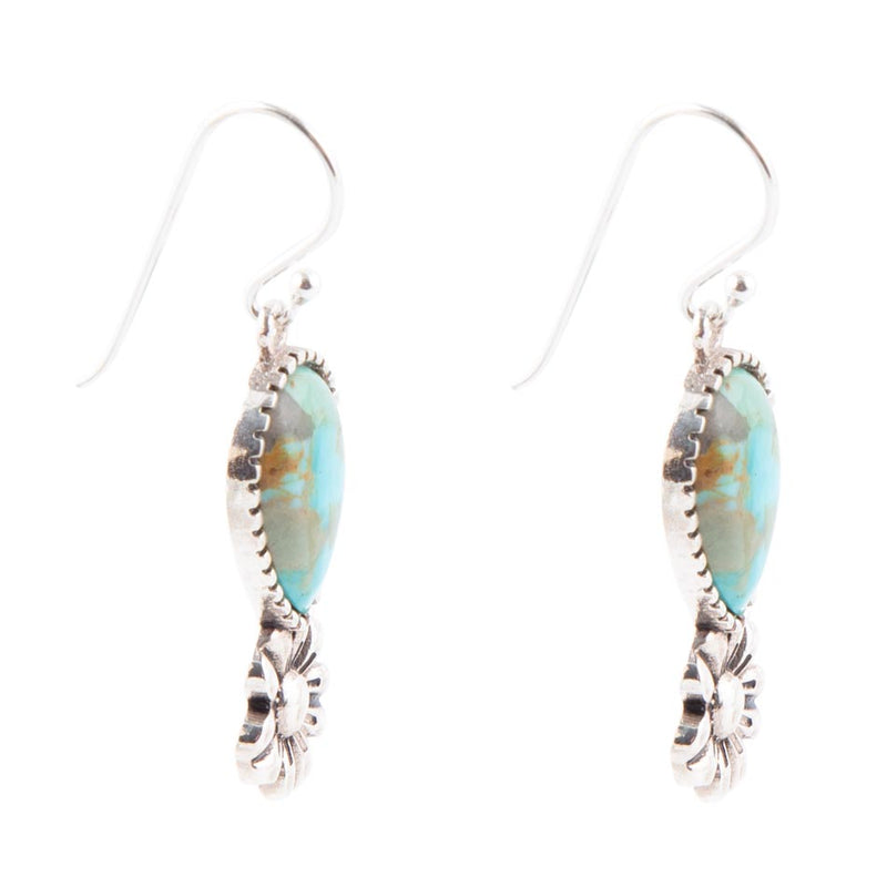 Floral Turquoise and Sterling Silver Earrings - Barse Jewelry