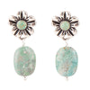Floral Turquoise and Sterling Silver With Bead Drop Earrings - Barse Jewelry
