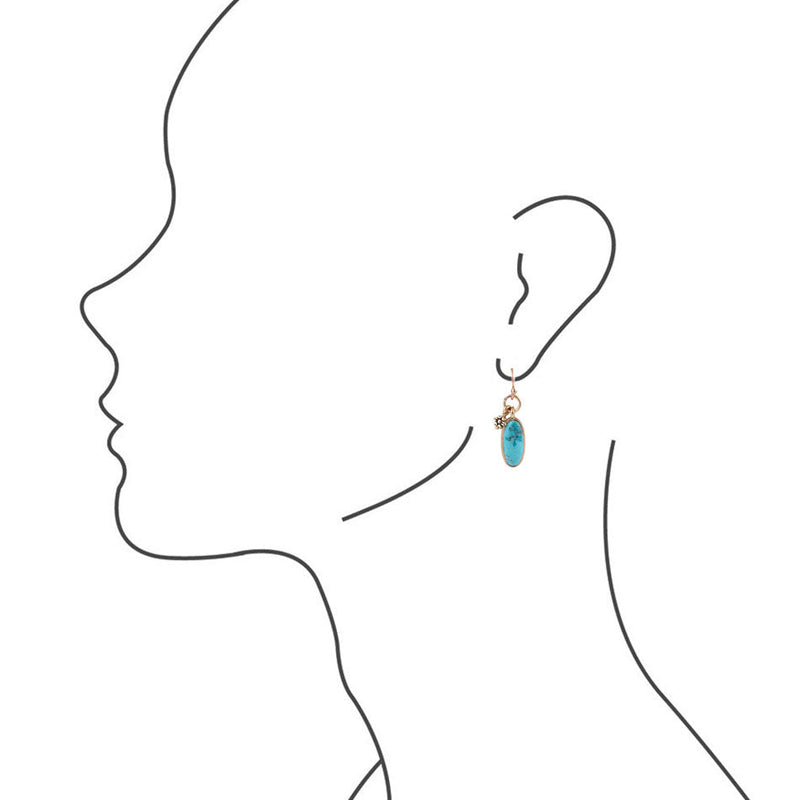 Flower Charmed Turquoise Earring - Barse Jewelry