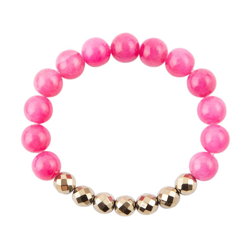 Fuchsia Jade and Hematite Bracelet - Barse Jewelry
