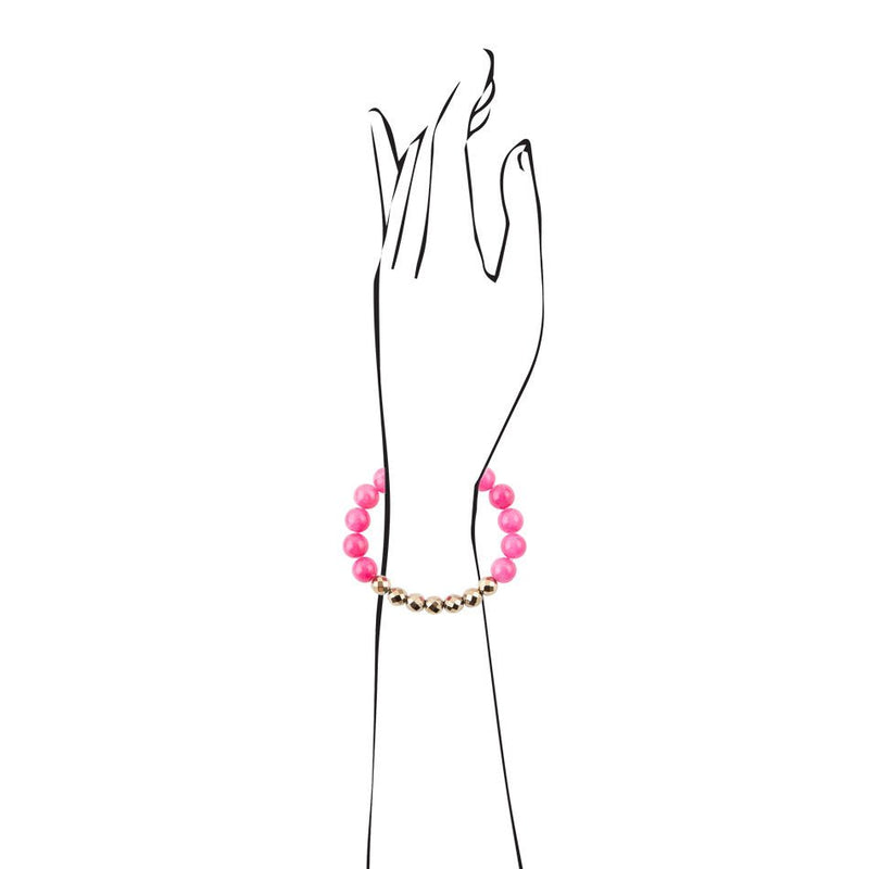 Fuchsia Jade and Hematite Bracelet - Barse Jewelry