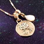 Gemini - Zodiac Mother of Pearl Charm Necklace - Barse Jewelry