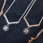 Genuine Labradorite and Bronze Aztec Necklace - Barse Jewelry