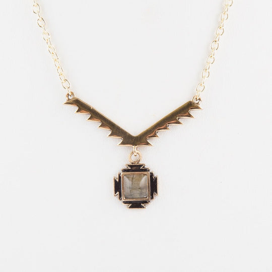 Aztec Labradorite and Bronze Necklace