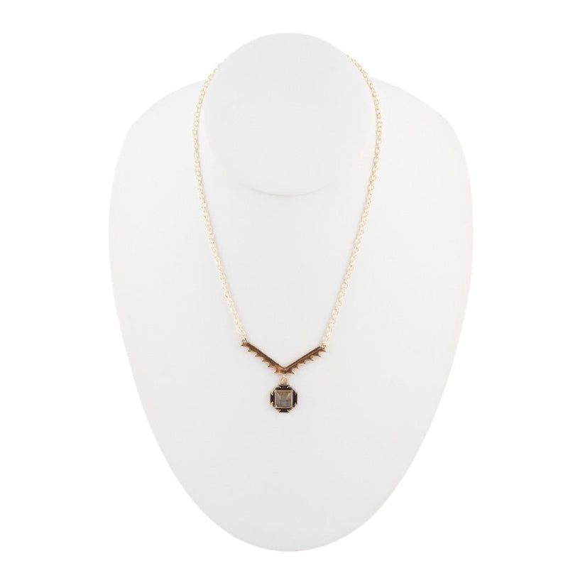 Genuine Labradorite and Bronze Aztec Necklace - Barse Jewelry