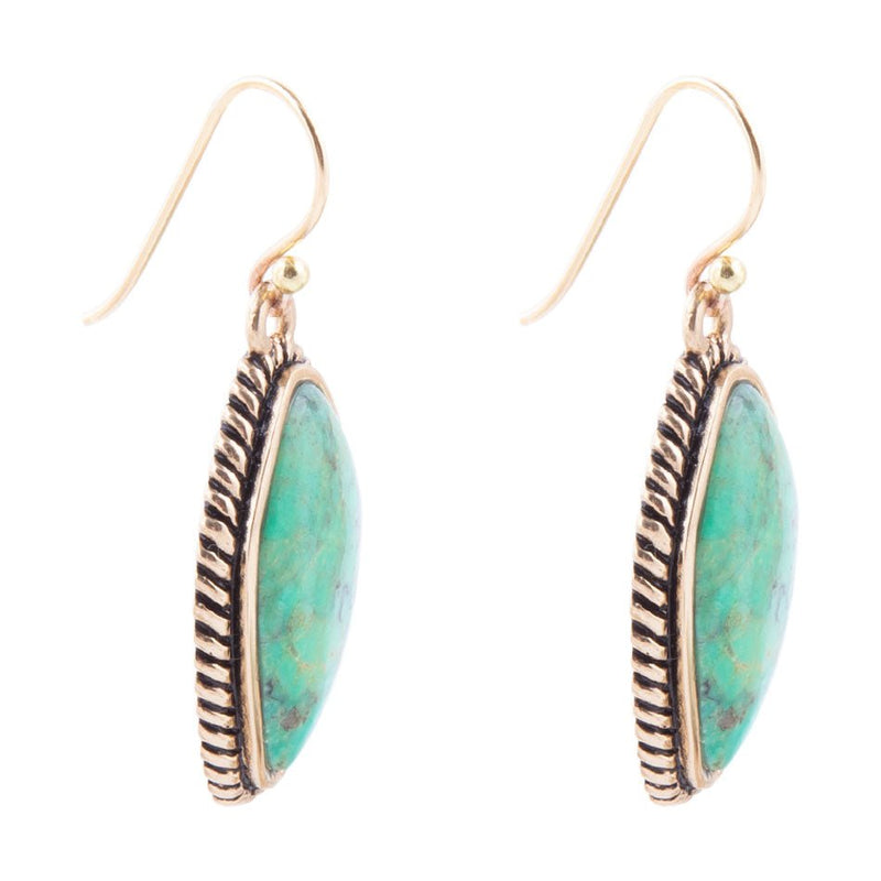 Genuine Lime Turquoise Abstract Cut Earring - Barse Jewelry