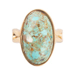 Genuine Turquoise and Bronze Oval Ring - Barse Jewelry