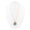 Genuine Turquoise and Bronze Roped Pendant Necklace - Barse Jewelry