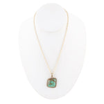 Genuine Turquoise and Bronze Roped Pendant Necklace - Barse Jewelry