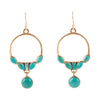 Genuine Turquoise Circle with a Drop Earrings - Barse Jewelry