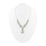 Genuine Turquoise Roped Bronze Y Necklace - Barse Jewelry