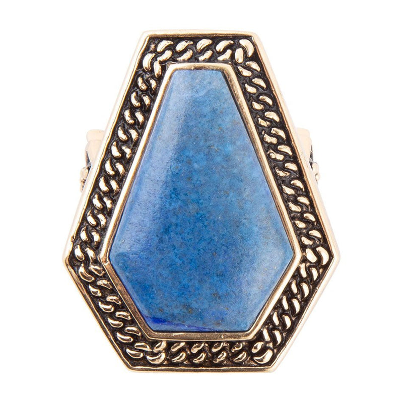 Geometric Lapis Statement Ring - Barse Jewelry