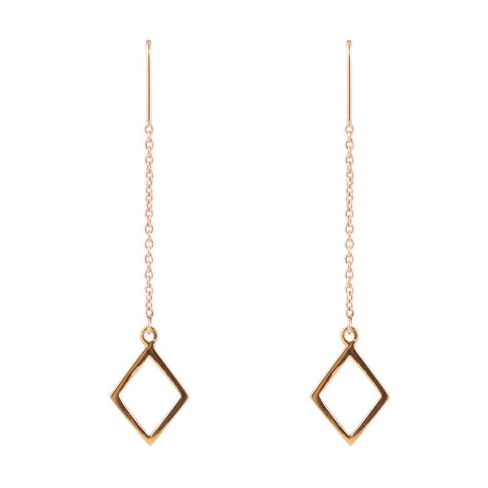 Geometric Threader Earring - Bronze - Barse Jewelry