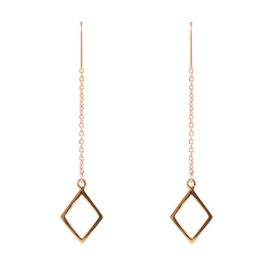 Bronze Geometric Threader Earrings