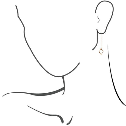 Geometric Threader Earring - Bronze - Barse Jewelry