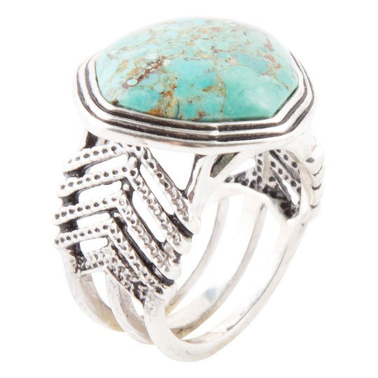 Go West Blue Turquoise and Sterling Silver Ring