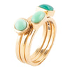 Green Onyx and Variscite Trio Stack Bronze Rings - Barse Jewelry