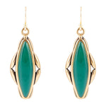 Green Onyx Elongated Bronze Earrings - Barse Jewelry