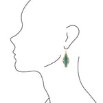 Green Onyx Elongated Bronze Earrings - Barse Jewelry
