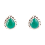 Green Onyx Teardrop Post Earrings - Barse Jewelry