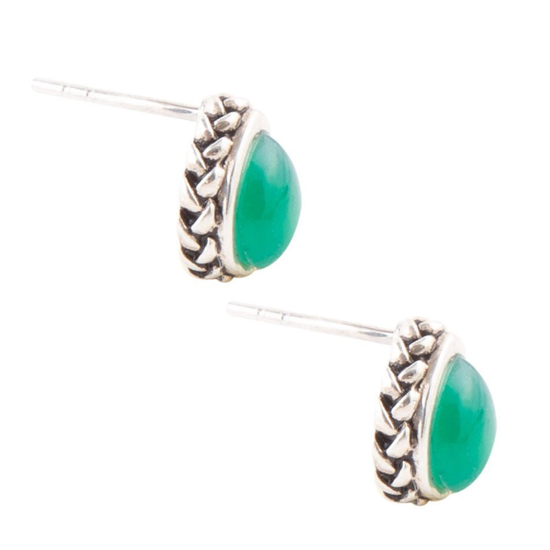 Green Onyx Teardrop Post Earrings - Barse Jewelry