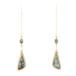 Green Seraphinite Golden Bronze Threader Earrings - Barse Jewelry