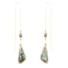 Green Seraphinite Golden Bronze Threader Earrings - Barse Jewelry