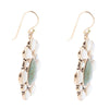 Green Turquoise and White Mother of Pearl Golden Bronze Drop Earrings - Barse Jewelry