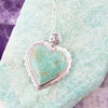 Green Turquoise Heart and Sterling Silver Necklace - Barse Jewelry