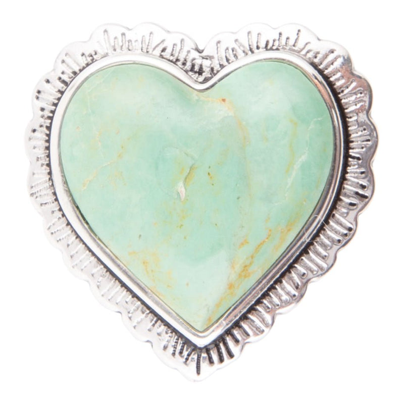 Green Turquoise Heart and Sterling Silver Ring - Barse Jewelry