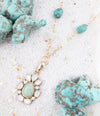 Green Turquoise Pearl Drop Necklace - Barse Jewelry