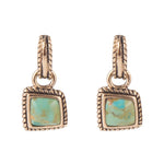 Half Hoop Genuine Turquoise & Bronze Earring - Barse Jewelry