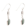 Hammered Green Seraphinite and Sterling Silver Drop Earrings - Barse Jewelry