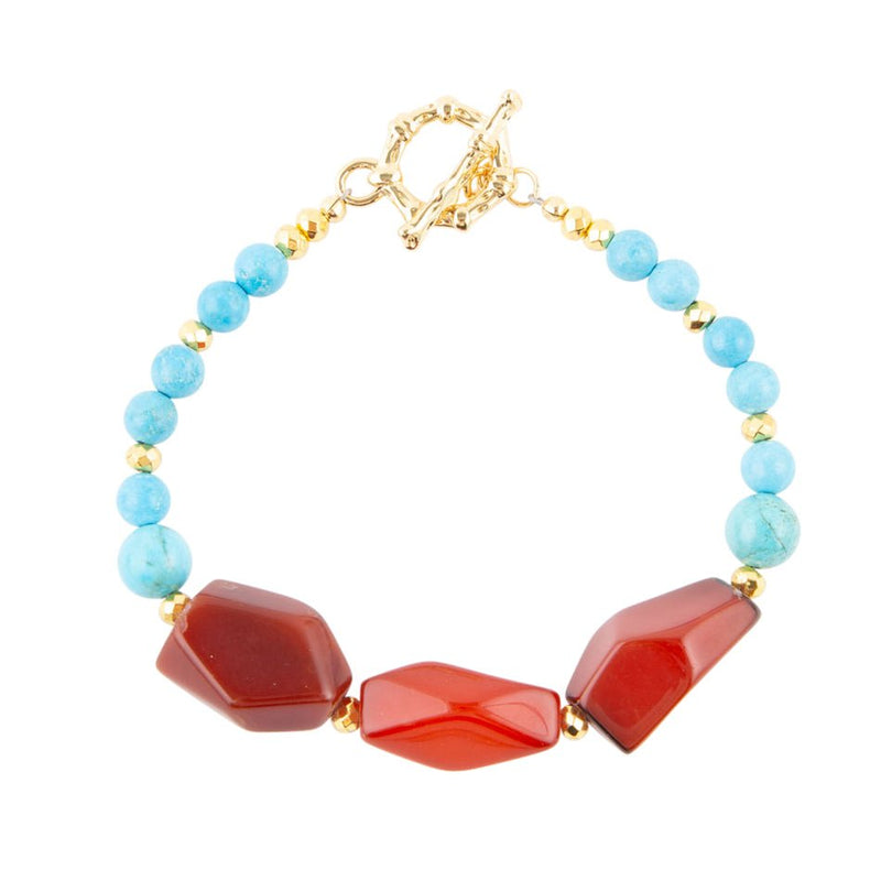 Headed West Turquoise and Carnelian Toggle Bracelet - Barse Jewelry