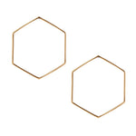 Hexagon Front Hoop - Bronze - Barse Jewelry