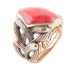 Hexagon Red Howlite Ring - Barse Jewelry